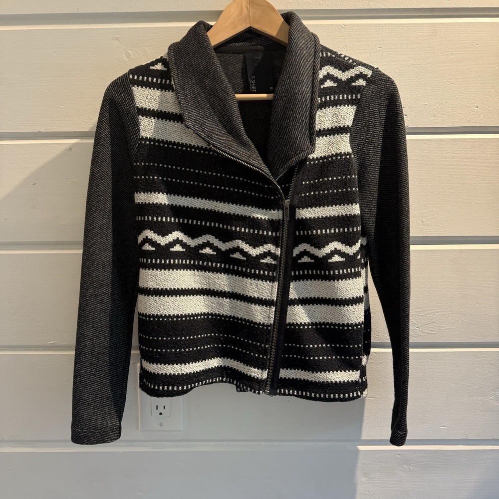 Anthropologie Blackletter T-Shirt Dolan Aztec Moto Jacket,  XS, Women, Stripe